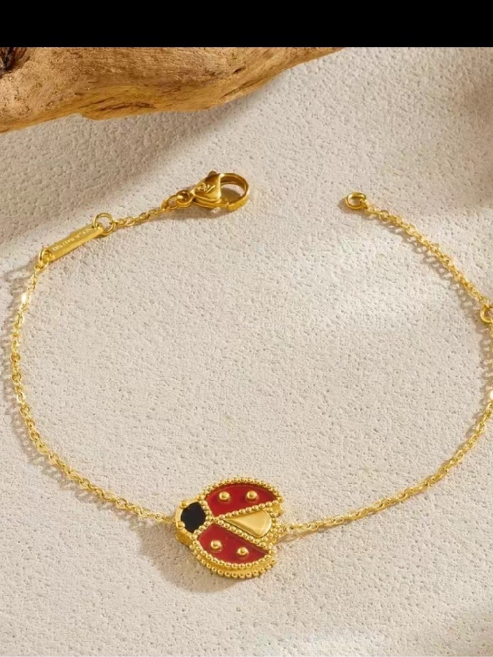 Gold-Plated Red Ladybug Necklace, Bracelet & Earring Set - Picture 3 of 9
